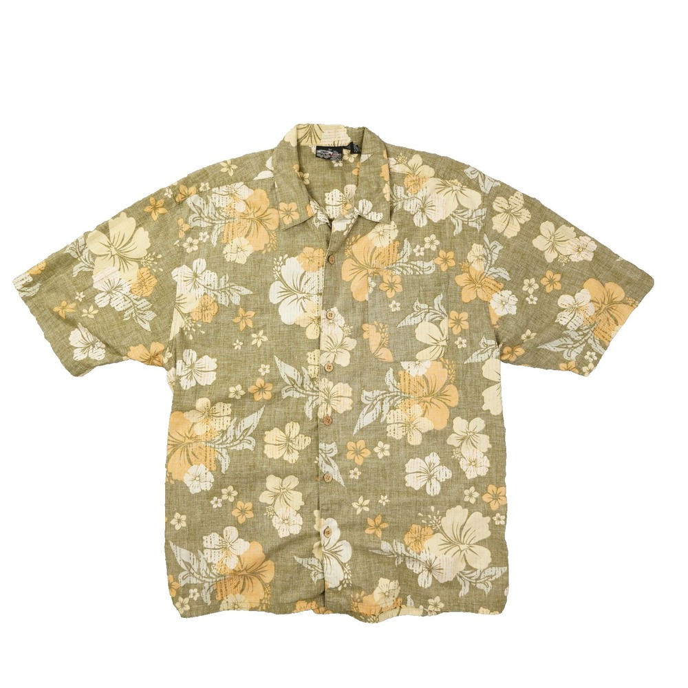 OP Ocean Pacific Vintage Y2K Hawaiian Button Up Shirt Reverse Print Men's XL